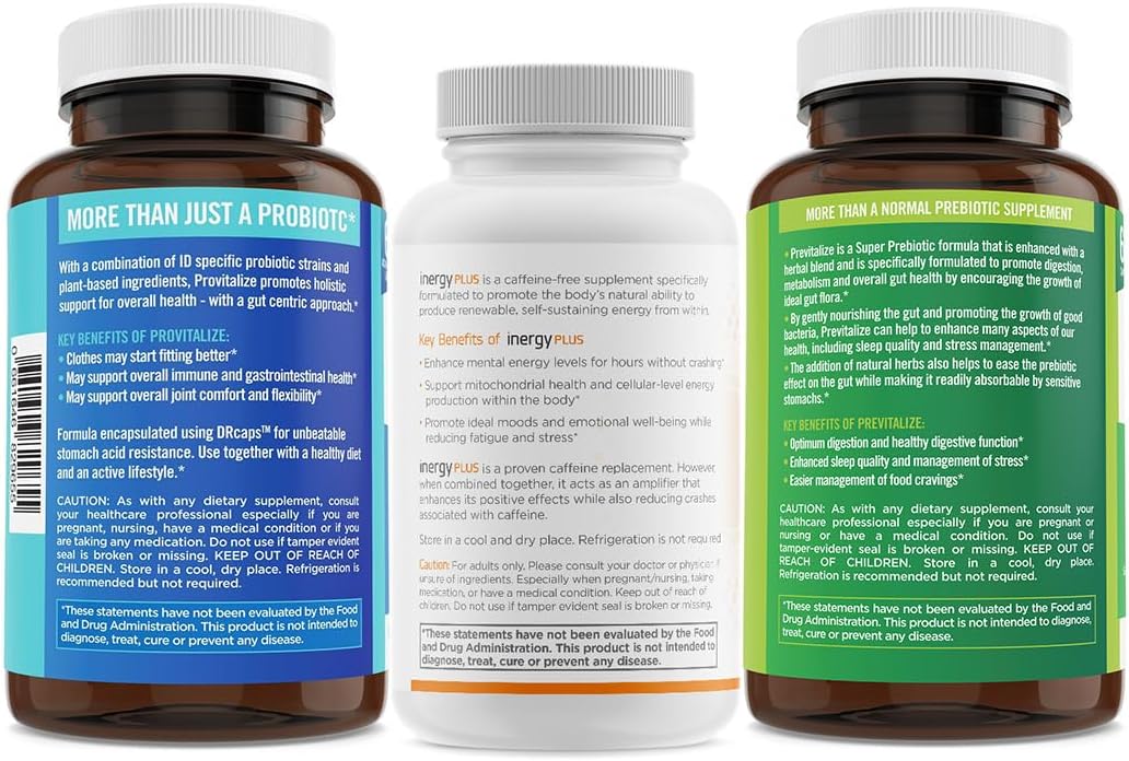 Menokit Bundle: Menopause Vitamins for Joint Aches, Energy, Clarity, and Gut Health | Provitalize, Previtalize, inergyPLUS | Value Pack