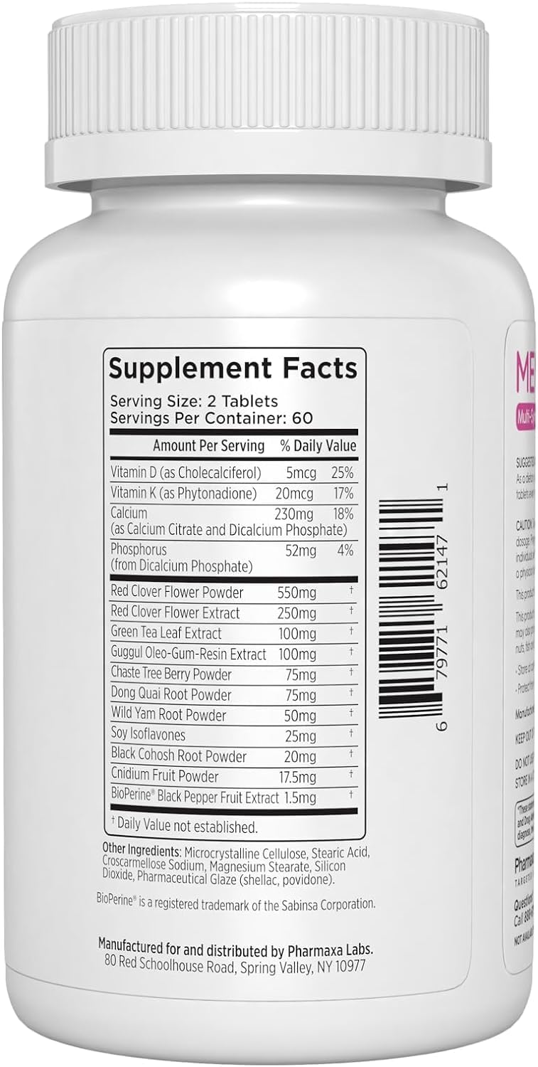 Menopausal Symptom Relief Tablets for Weight Gain, Hot Flashes, Night Sweats, Mood Swings, Sleep and Energy Boost