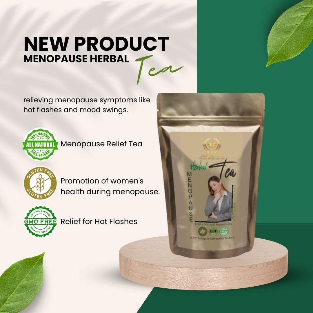 Menopause Herbal Tea Blend for Hot Flashes - Balance Complex with Ginkgo Biloba, Red Clover, and Cinnamon - Natural Menopause Support - 1 Pack