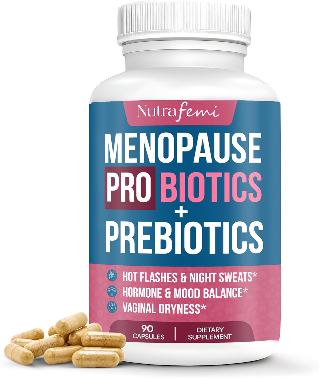 Menopause Probiotic Supplements for Women - 40 Billion CFU with DIM, Black Cohosh, and Dong Quai - Hormone Balance, Hot Flashes Relief - 30 Servings