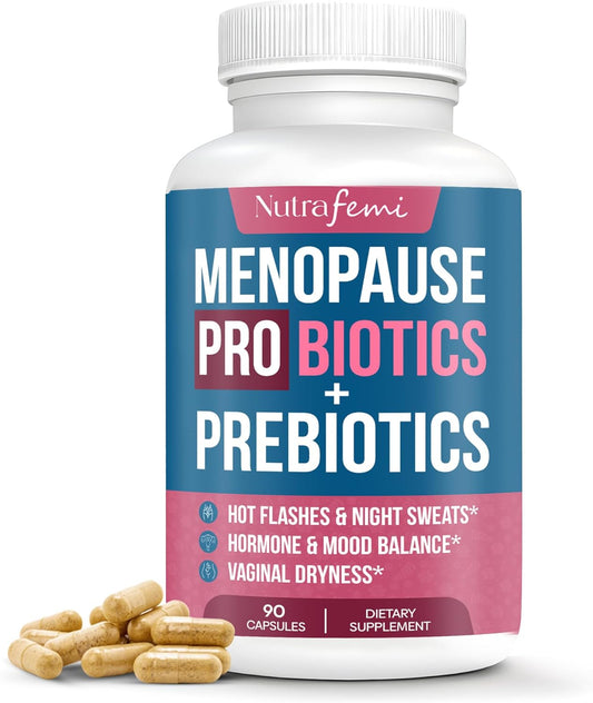 Menopause Probiotic Supplements for Women - 40 Billion CFU with DIM, Black Cohosh, and Dong Quai - Hormone Balance, Hot Flashes Relief - 30 Servings