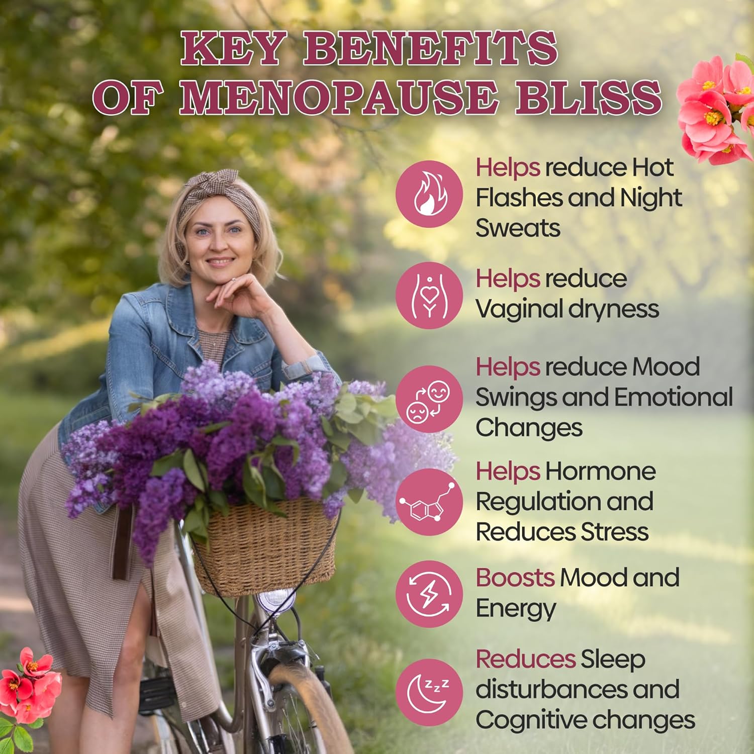 Menopause Probiotic Supplements for Women - 40 Billion CFU with DIM, Black Cohosh, and Dong Quai - Hormone Balance, Hot Flashes Relief - 30 Servings