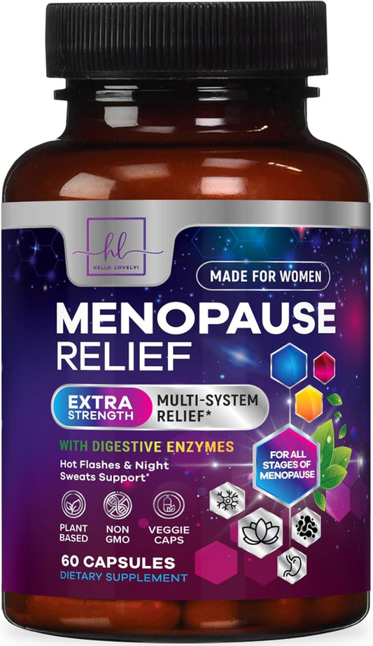 Menopause Probiotic Supplements for Women - 8 Billion CFU, Hot Flash & Night Sweats Relief - Vaginal, Digestive & Immune Support - 60 Capsules