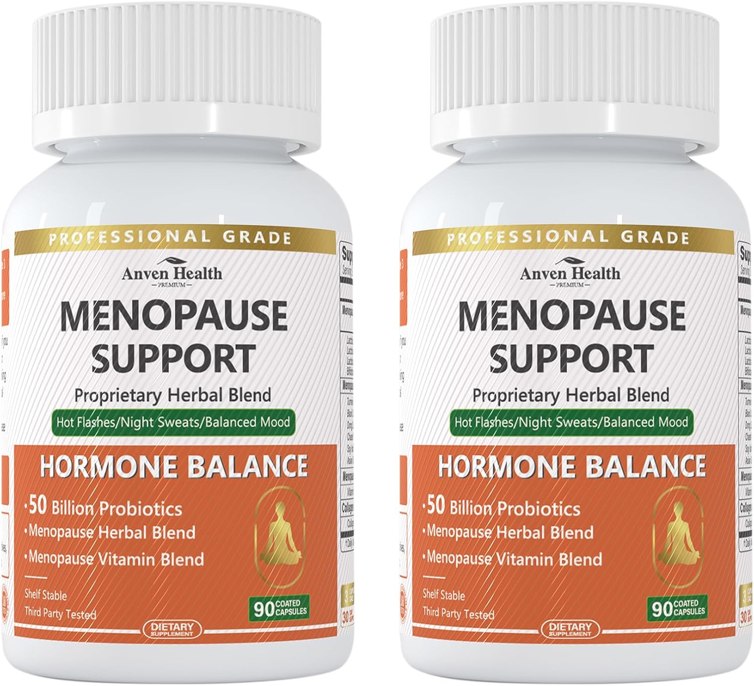 Menopause Probiotic Supplements for Women | Supports Hot Flashes, Night Sweats, Bloating, Gut Health | Herbal Blend with Collagen Peptides, Vitamin B6 & D3 | 180 Veggie Capsules