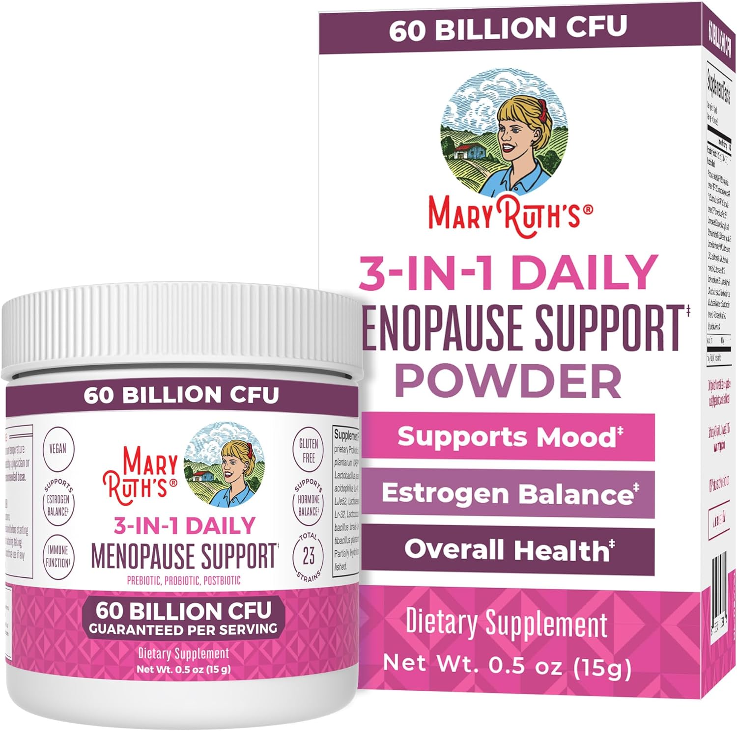 Menopause Probiotics for Women | Hormonal Support & Estrogen Supplement | Clinically Tested | 60 Billion CFU | Allergen Free | 0.5 oz