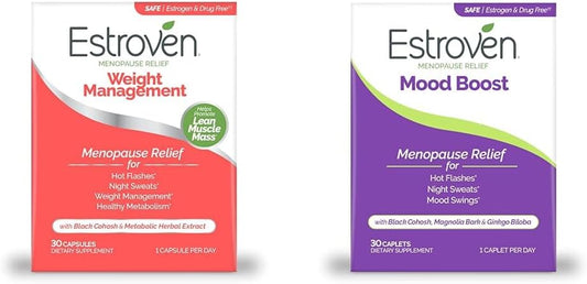 Menopause Relief Bundle: Estroven Weight Management & Mood Boost - 30 Ct. Each with Clinically Proven Ingredients