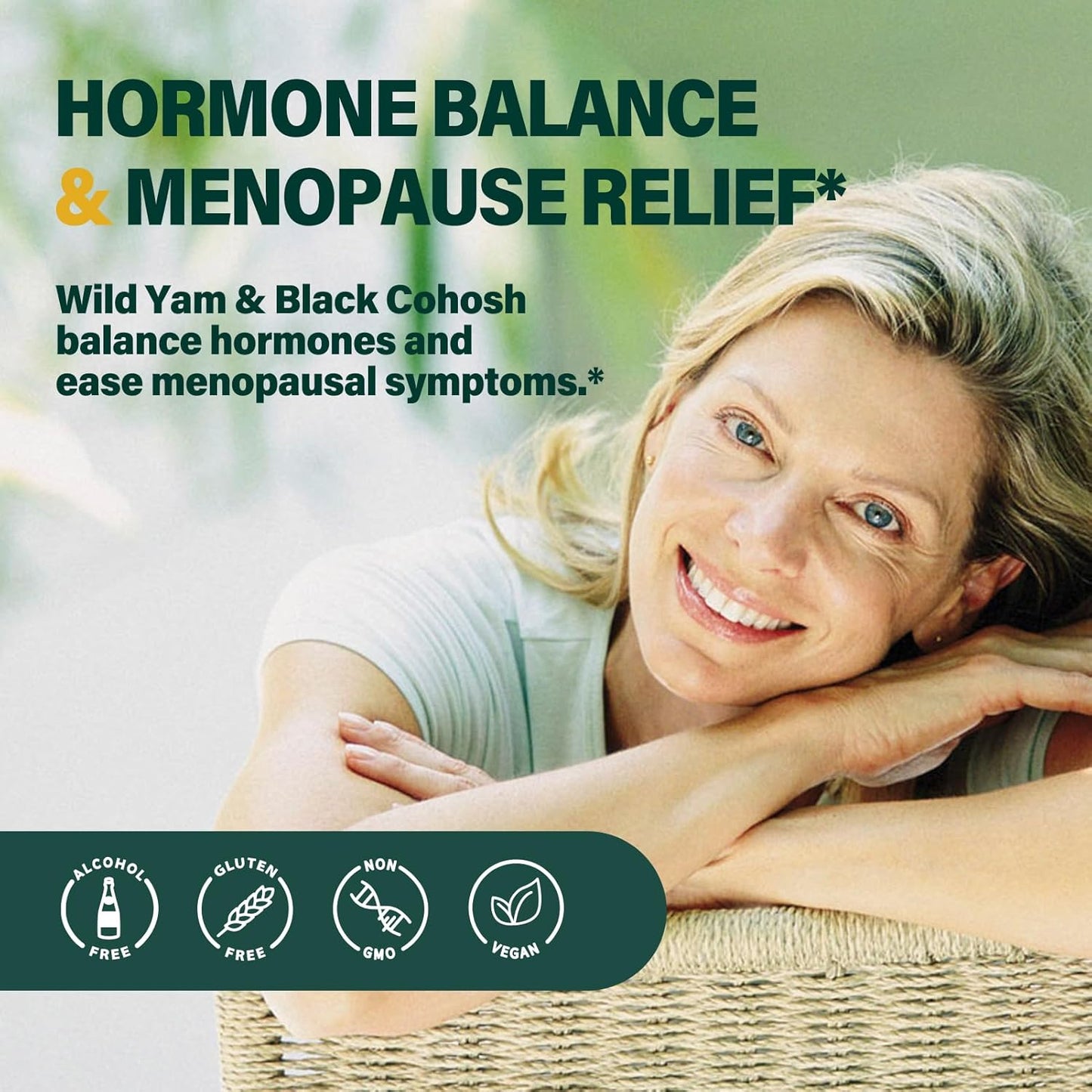 Menopause Relief Drops with Wild Yam Root, Fenugreek & Motherwort. Hormone Balance for Women, PMS Support. 2oz.