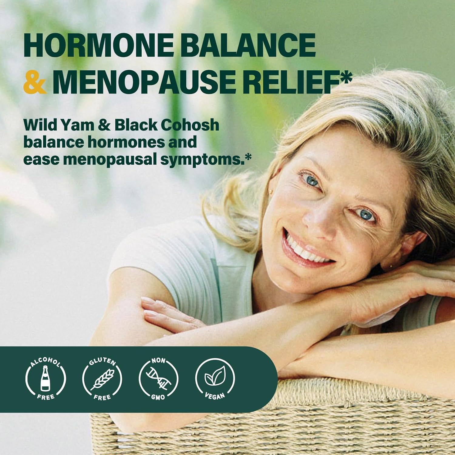 Menopause Relief Drops with Wild Yam Root, Fenugreek & Motherwort. Hormone Balance for Women, PMS Support. 2oz.