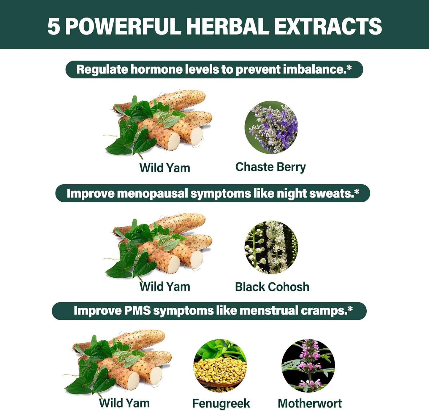 Menopause Relief Drops with Wild Yam Root, Fenugreek & Motherwort. Hormone Balance for Women, PMS Support. 2oz.