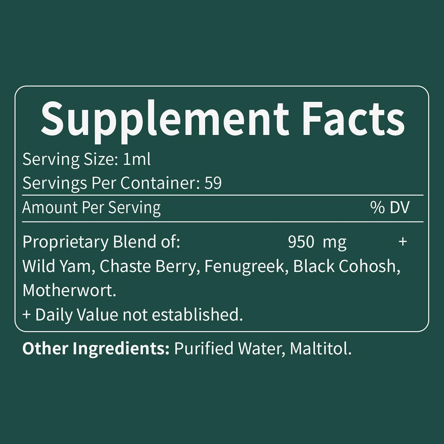 Menopause Relief Drops with Wild Yam Root, Fenugreek & Motherwort. Hormone Balance for Women, PMS Support. 2oz.