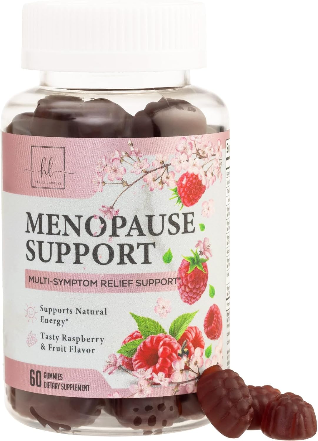 Menopause Relief Gummies for Women - Natural Menopause Support with Energy Boost - Hot Flash and Night Sweat Relief Supplement - 60 Gummies