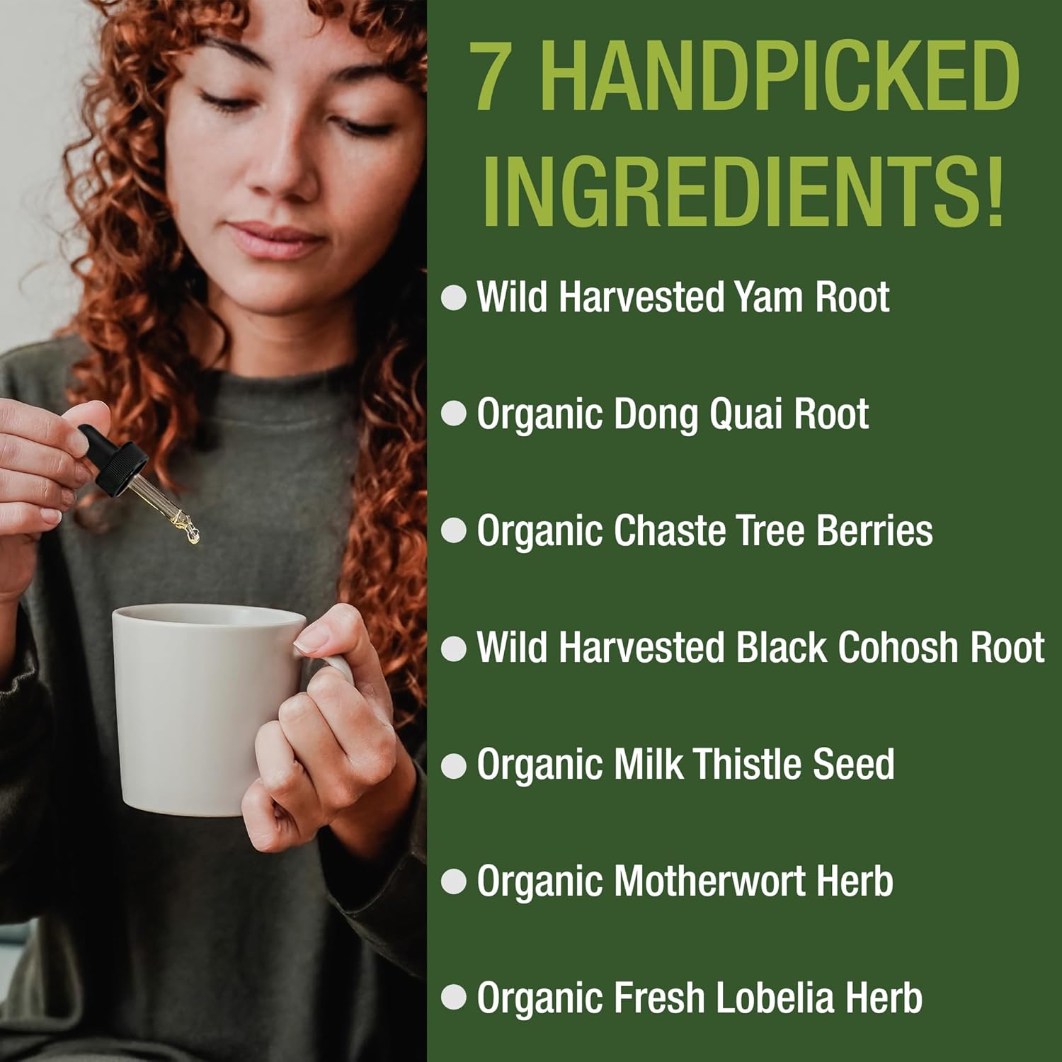 Menopause Relief Liquid Drops with 7 Herbal Ingredients for Hot Flashes - Vegan and Sugar-Free Women's Support