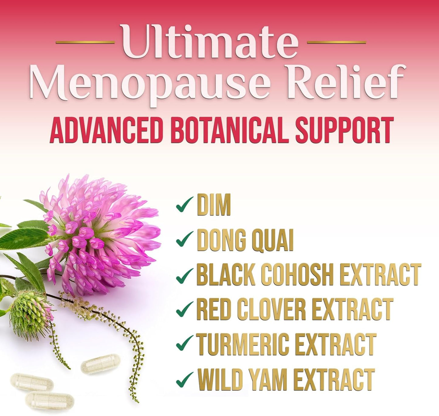 Menopause Relief Probiotics for Women with Black Cohosh & PH Balance - 120 Capsules