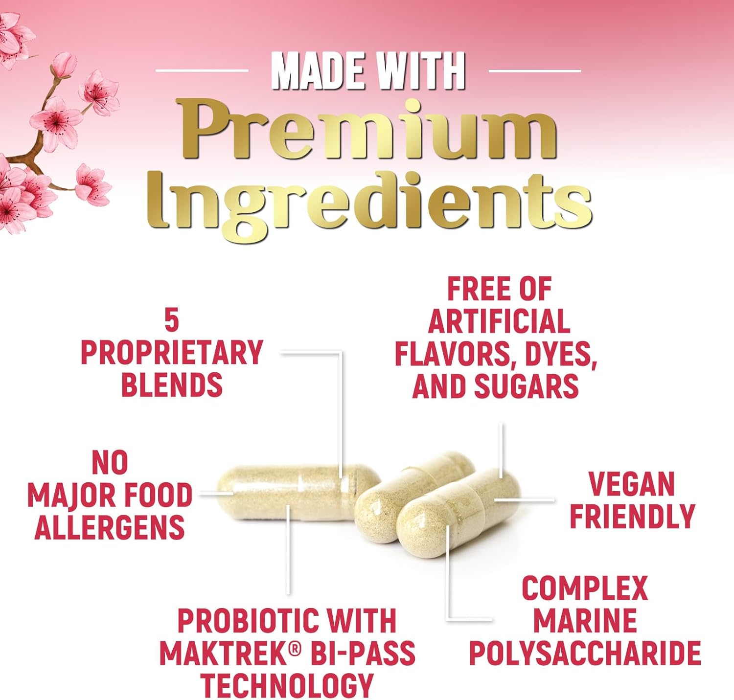 Menopause Relief Probiotics for Women with Black Cohosh & PH Balance - 120 Capsules