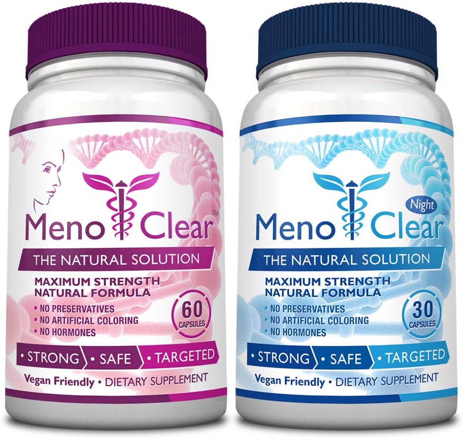 Menopause Relief Supplement for Hot Flashes, Mood Swings - Maximum Strength Day & Night Support - 6 Bottles - 100% Natural Blend