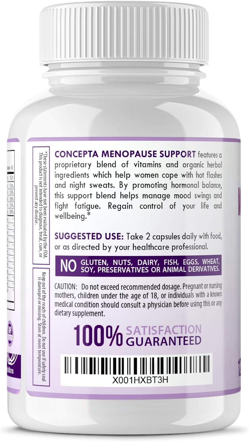 Menopause Relief Supplement for Weight Management - Natural Support for Hormonal Balance, Energy, Hot Flashes, Cold Sweats, Mood Swings - 120 Capsules