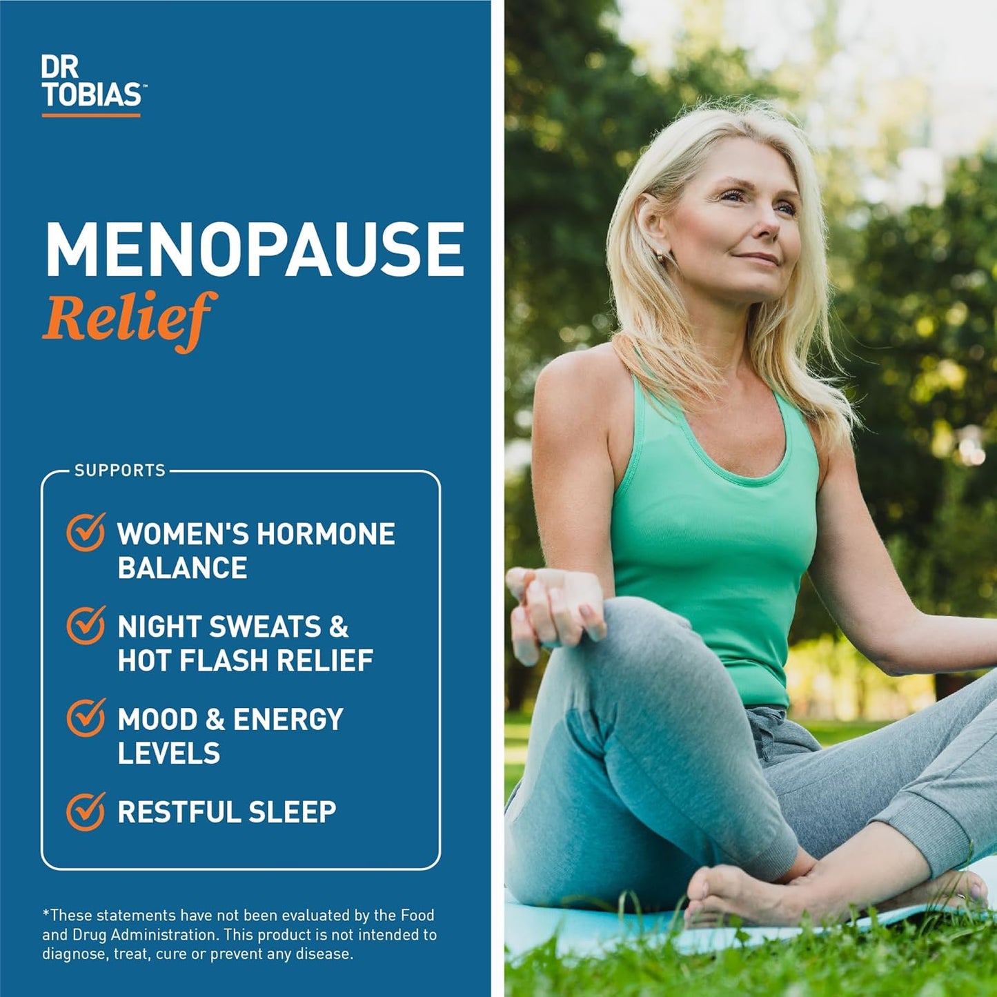 Menopause Relief Supplement with Black Cohosh, Soy Isoflavones, Don Quai - Hot Flash & Night Sweats Relief - Non-GMO Women's Menopause Supplements, 60 Capsules