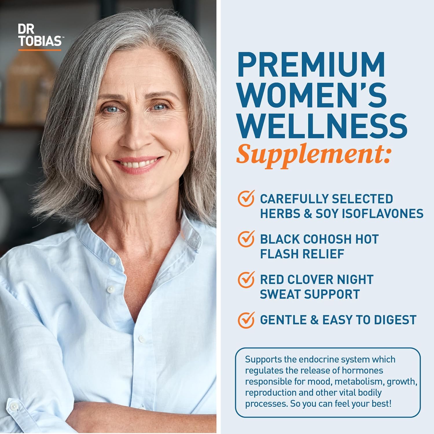 Menopause Relief Supplement with Black Cohosh, Soy Isoflavones, Don Quai - Hot Flash & Night Sweats Relief - Non-GMO Women's Menopause Supplements, 60 Capsules