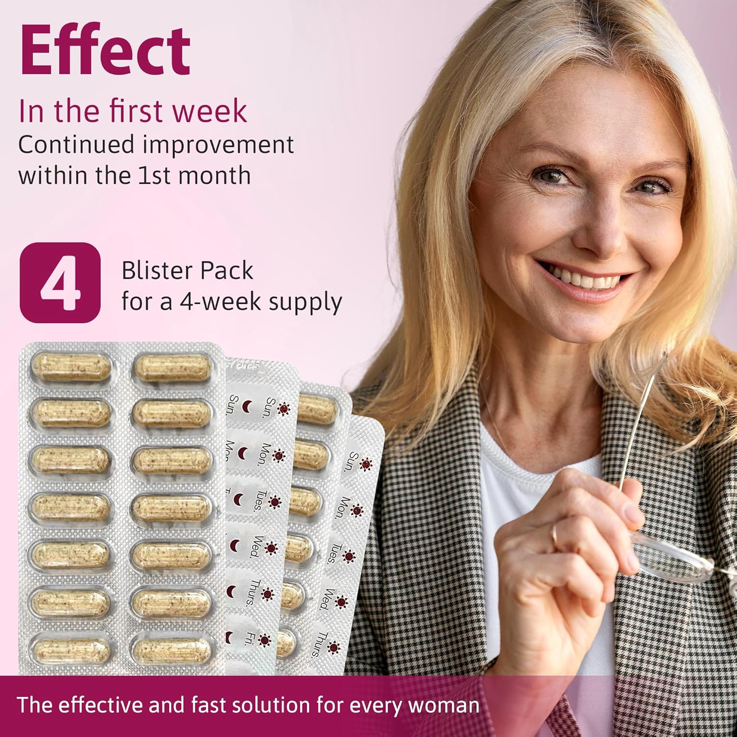 Menopause Relief Supplements for Women - Hot Flashes, Night Sweats, Sleep Support - Non Hormonal Vitamins for Hormone Balance - 1 Month Supply