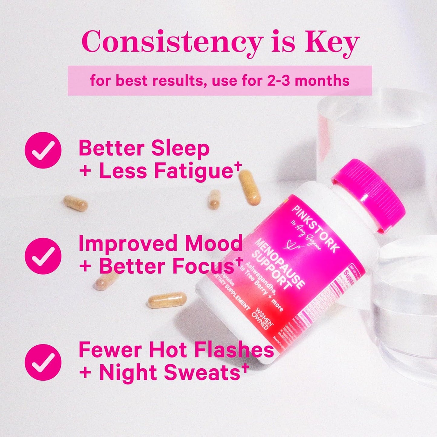 Menopause Relief Supplements for Women - Natural Herbs for Hormone Balance and Hot Flashes - Ashwagandha, Maca, Black Cohosh - 60 Capsules