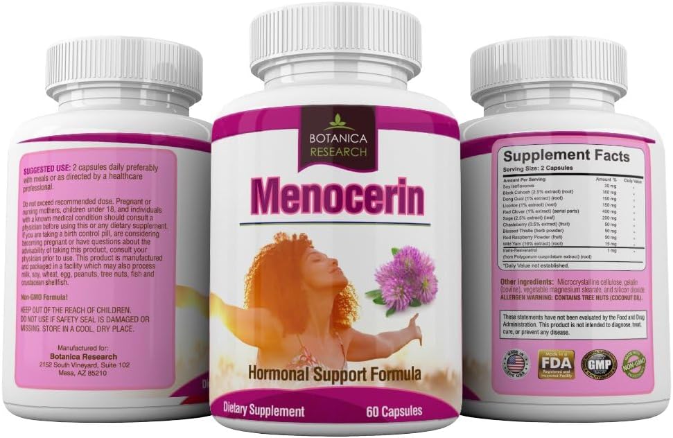 Menopause Relief Support Supplement for Women - Hot Flashes, Night Sweats, Hormonal Balance - Estrogen, Wild Yam, Black Cohosh, Red Clover - Chasteberry Pills