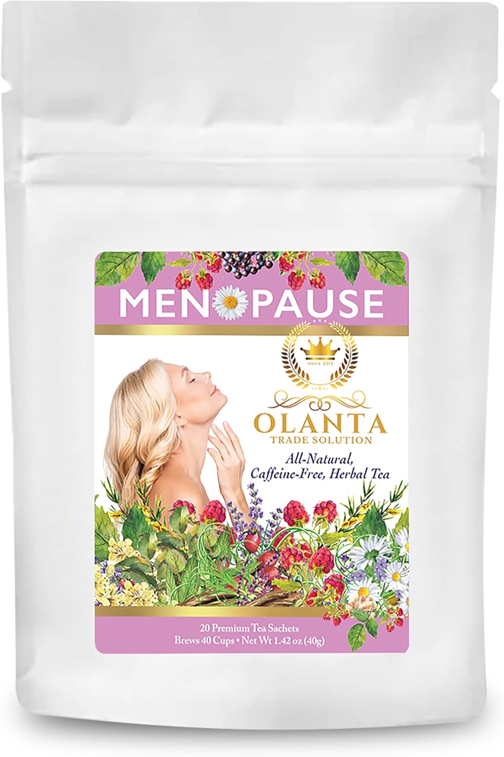 Menopause Relief Tea - Cooling Supplements and Herbal Remedies for Women - 20 Premium Sachets