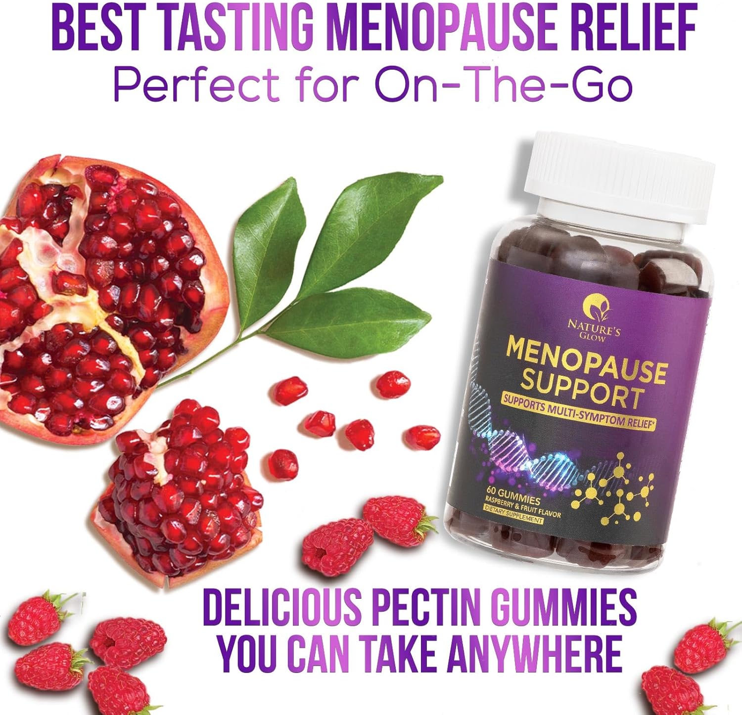Menopause Relief Vitamin Gummies for Women - Natural Menopause Support for Hot Flashes, Night Sweats, and Energy - Non-GMO & Gluten Free - 60 Gummies