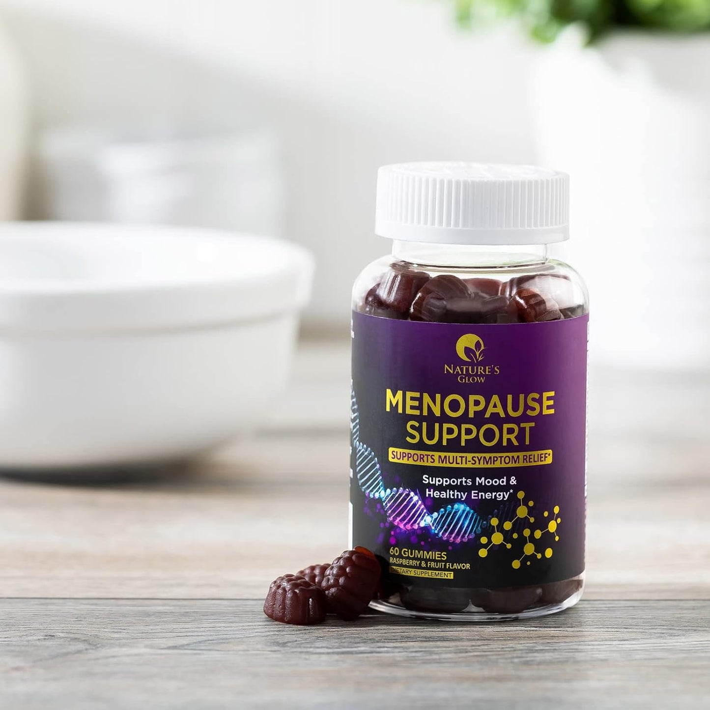 Menopause Relief Vitamin Gummies for Women - Natural Menopause Support for Hot Flashes, Night Sweats, and Energy - Non-GMO & Gluten Free - 60 Gummies