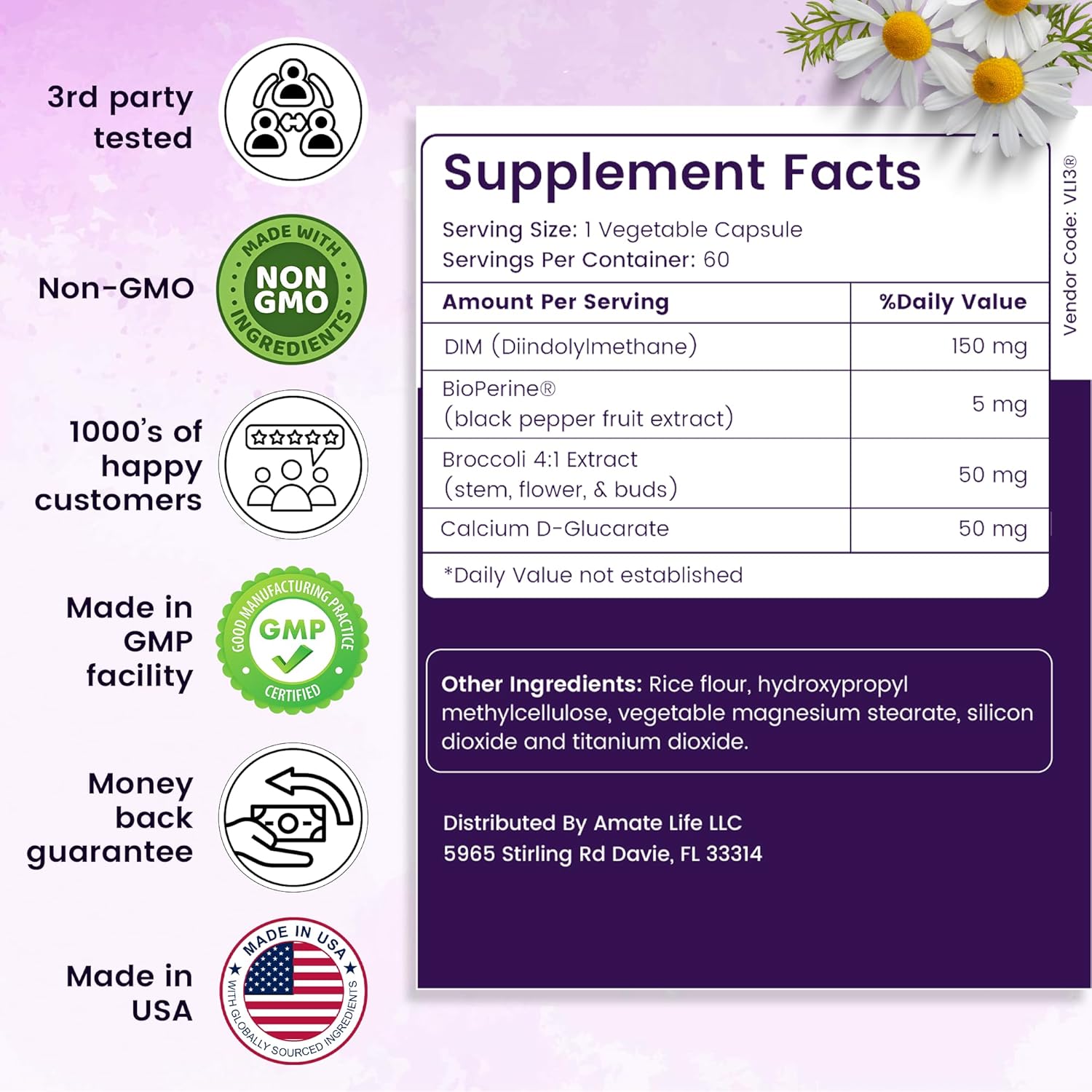 Menopause Relief: Women’s DIM Complex 150mg with Bioperine - Estrogen Balance & Hormonal Acne Support - 60 Capsules - USA Made