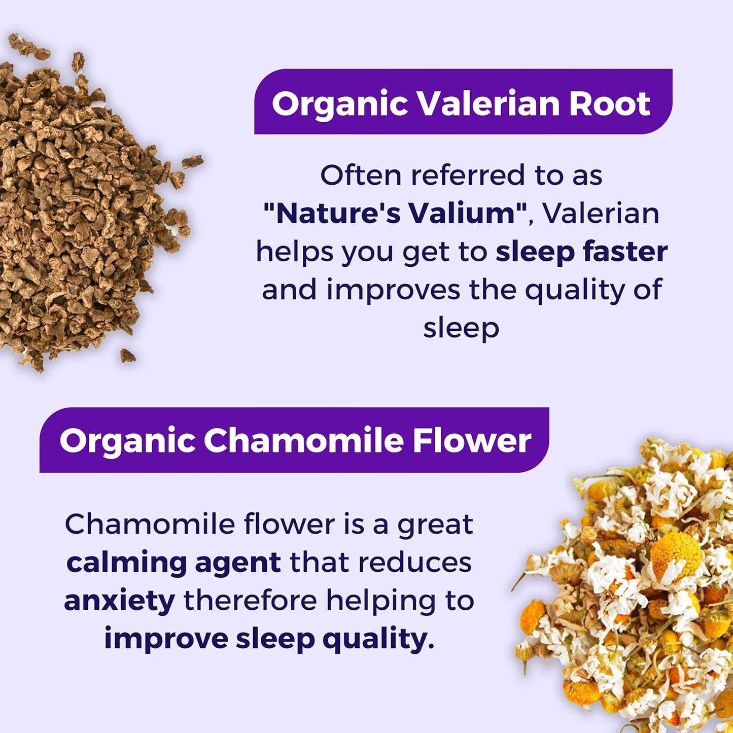 Menopause Sleep Tea with Valerian Root, Lavender & Chamomile - Herbal Supplement for Hot Flashes, Night Sweats - 30 Teabags