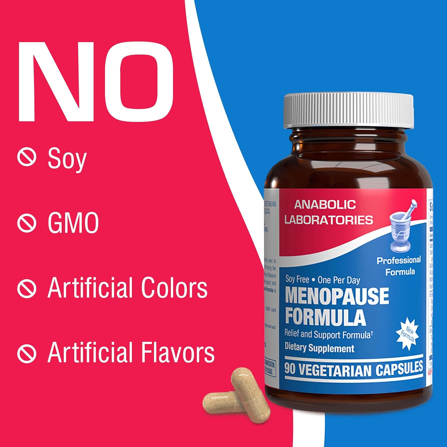 Menopause Supplement for Women - Clinical Formula with Dong Quai, Vitex & Black Cohosh - Hot Flash Relief - Mood Support - 1 Capsule Daily - 30 Day Supply