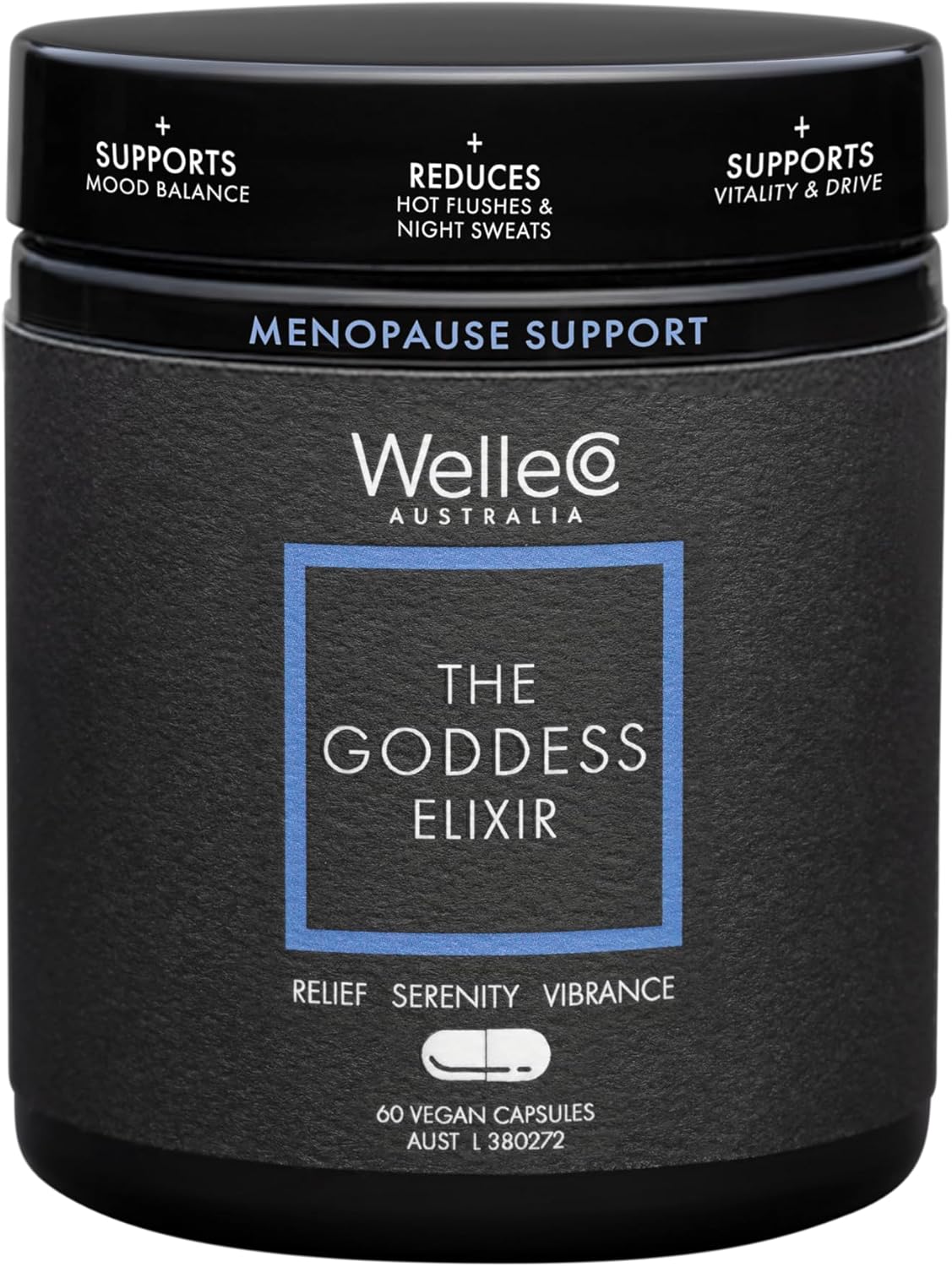 Menopause Supplement for Women | Hormone Balance Support with Vitex, B Vitamins, Red Clover | Helps Night Sweats, Hot Flashes | 60 Capsules | WelleCo The Goddess Elixir