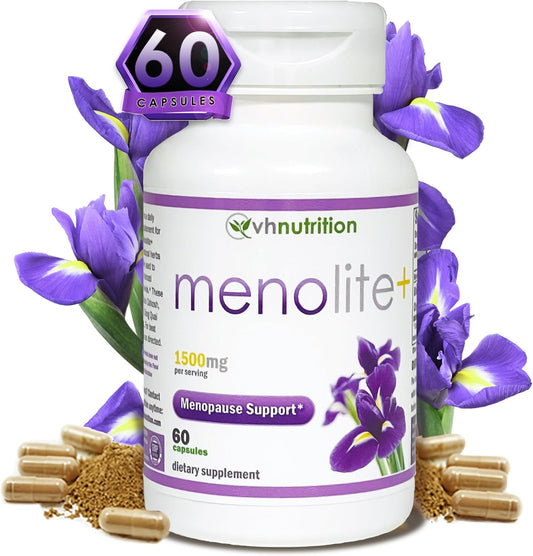 Menopause Supplement for Women | VH Nutrition MENOLITE+ Hormonal Support & Hot Flash Relief | Natural Formula | 60 Capsules