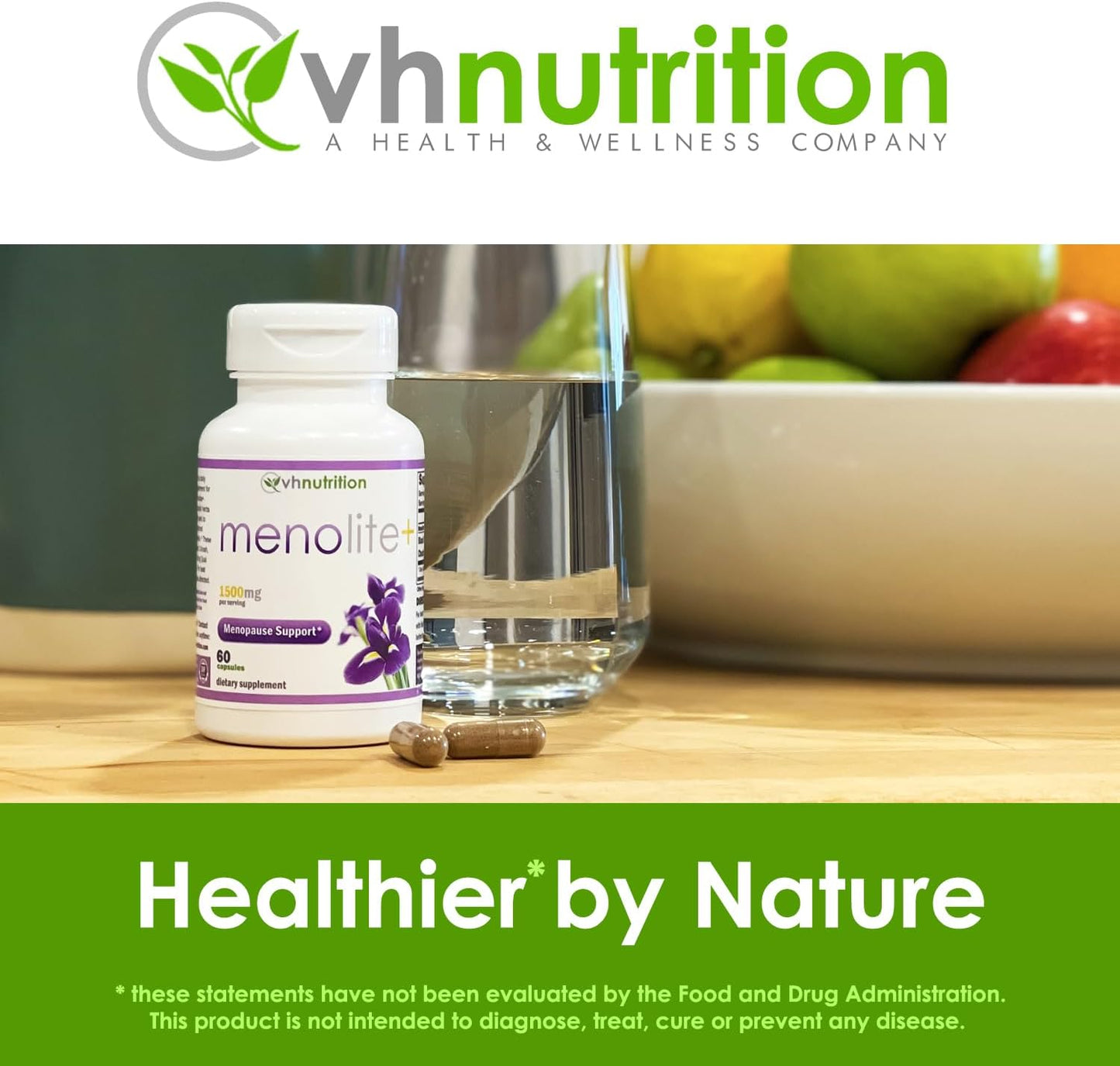 Menopause Supplement for Women | VH Nutrition MENOLITE+ Hormonal Support & Hot Flash Relief | Natural Formula | 60 Capsules