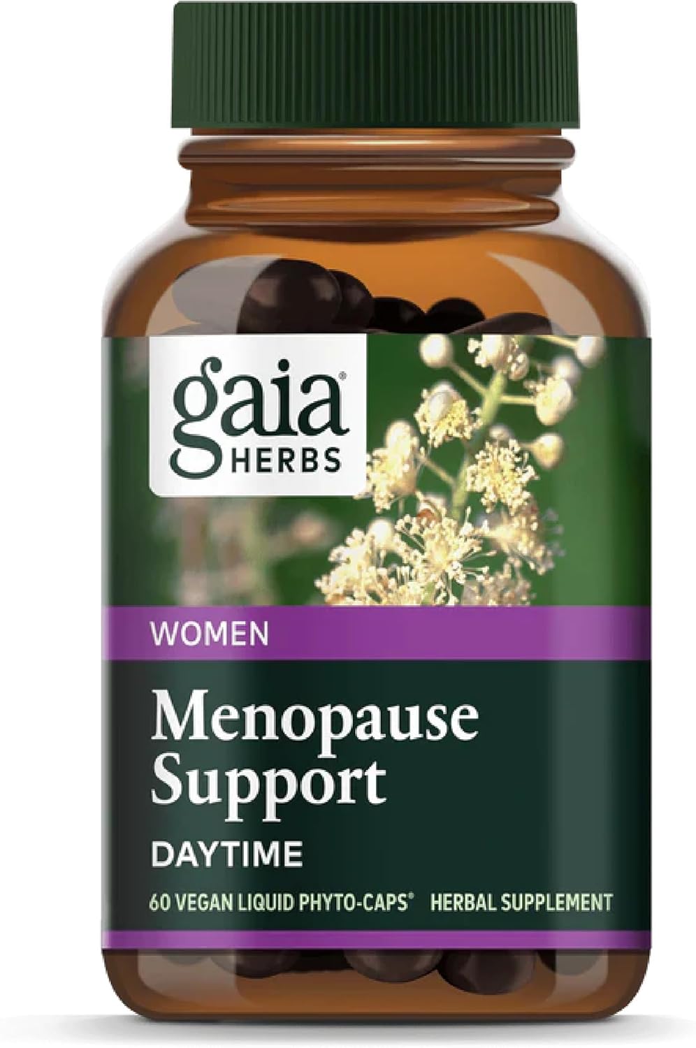 Menopause Support Daytime Supplement for Women - Hormone Balance with Vitex, Black Cohosh, St. John’s Wort, Oats - 60 Vegan Capsules