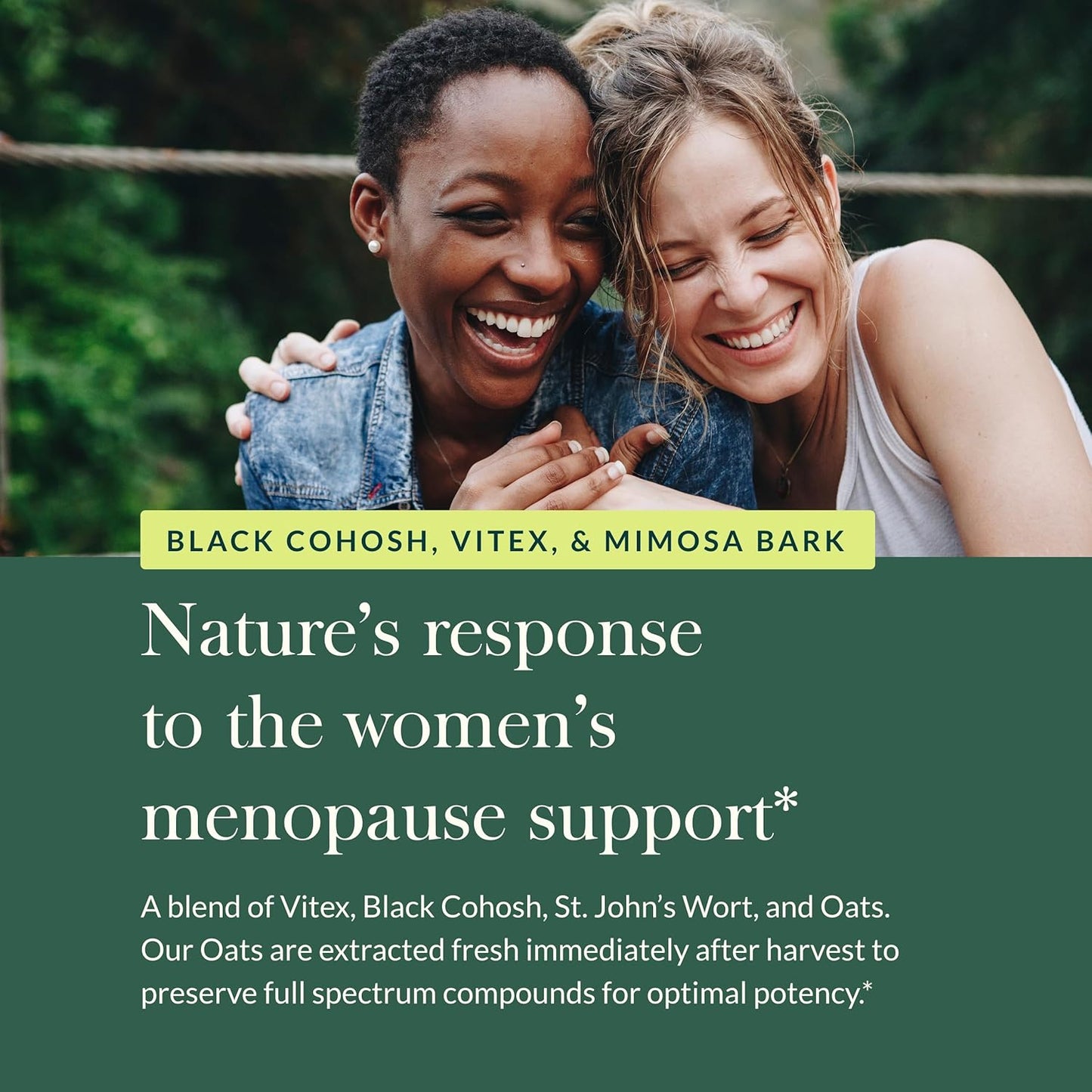 Menopause Support Daytime Supplement for Women - Hormone Balance with Vitex, Black Cohosh, St. John’s Wort, Oats - 60 Vegan Capsules