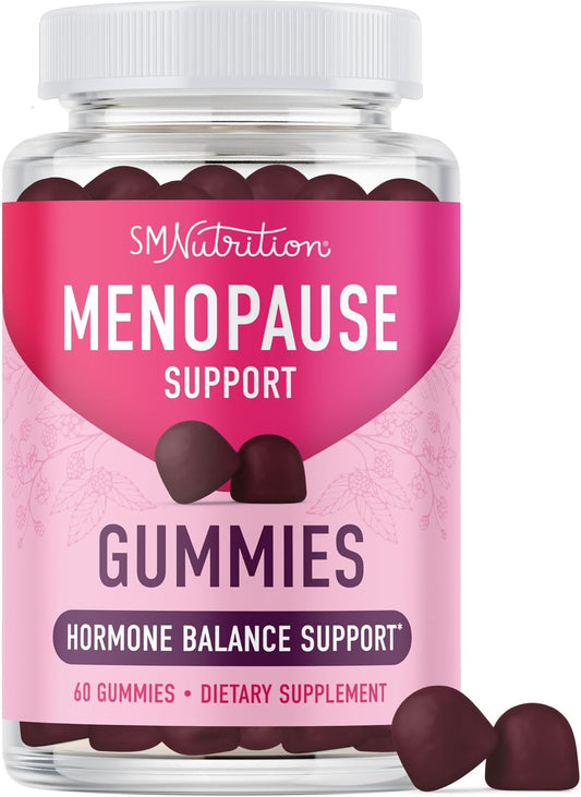 Menopause Support Gummies for Hormone Balance & Symptom Relief | Phytoestrogen Soy Extract, Vitamin D3, PABA, Biotin | Vegetarian & Gluten-Free | 60ct.