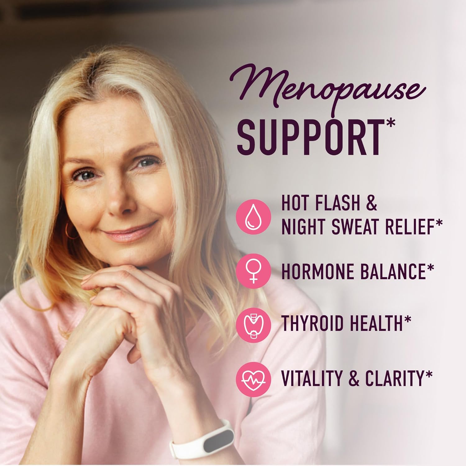 Menopause Support Gummies for Hormone Balance & Symptom Relief | Phytoestrogen Soy Extract, Vitamin D3, PABA, Biotin | Vegetarian & Gluten-Free | 60ct.