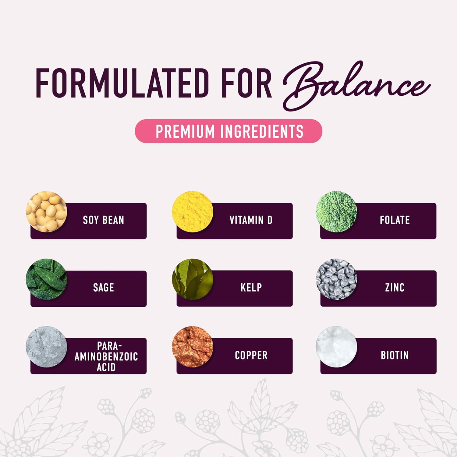 Menopause Support Gummies for Hormone Balance & Symptom Relief | Phytoestrogen Soy Extract, Vitamin D3, PABA, Biotin | Vegetarian & Gluten-Free | 60ct.