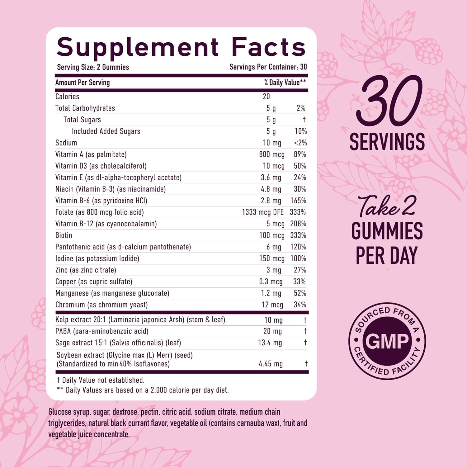 Menopause Support Gummies for Hormone Balance & Symptom Relief | Phytoestrogen Soy Extract, Vitamin D3, PABA, Biotin | Vegetarian & Gluten-Free | 60ct.