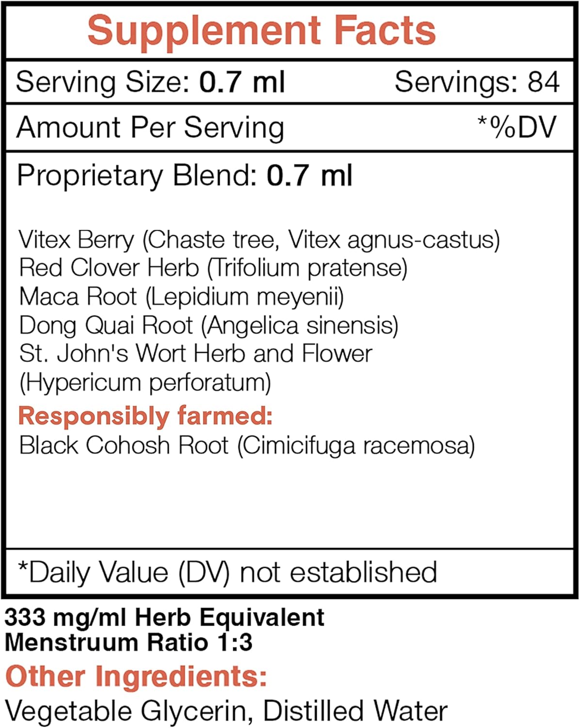 Menopause Support Herbal Supplement - Alcohol-Free Liquid Extract for Hormone Balance - 2 fl oz