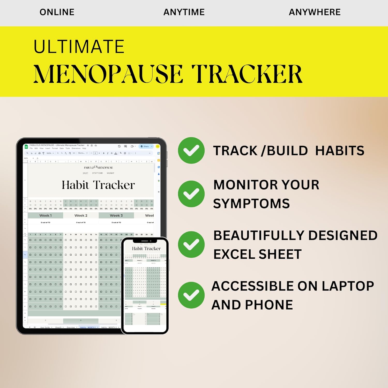 Menopause Support Kit with Black Cohosh Capsules, E-Book, Recipes, Tracker, and Pilates Videos - Relief for Perimenopause and Menopause Symptoms