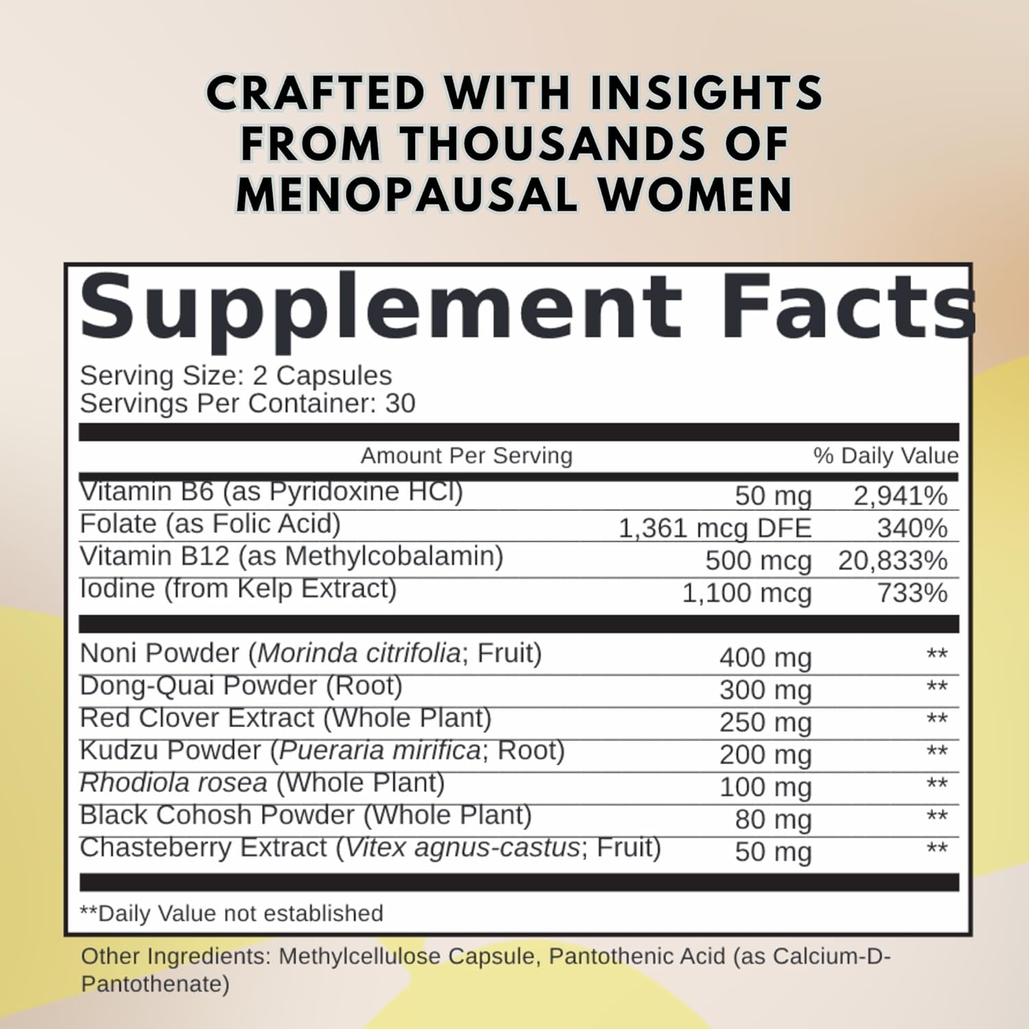 Menopause Support Kit with Black Cohosh Capsules, E-Book, Recipes, Tracker, and Pilates Videos - Relief for Perimenopause and Menopause Symptoms