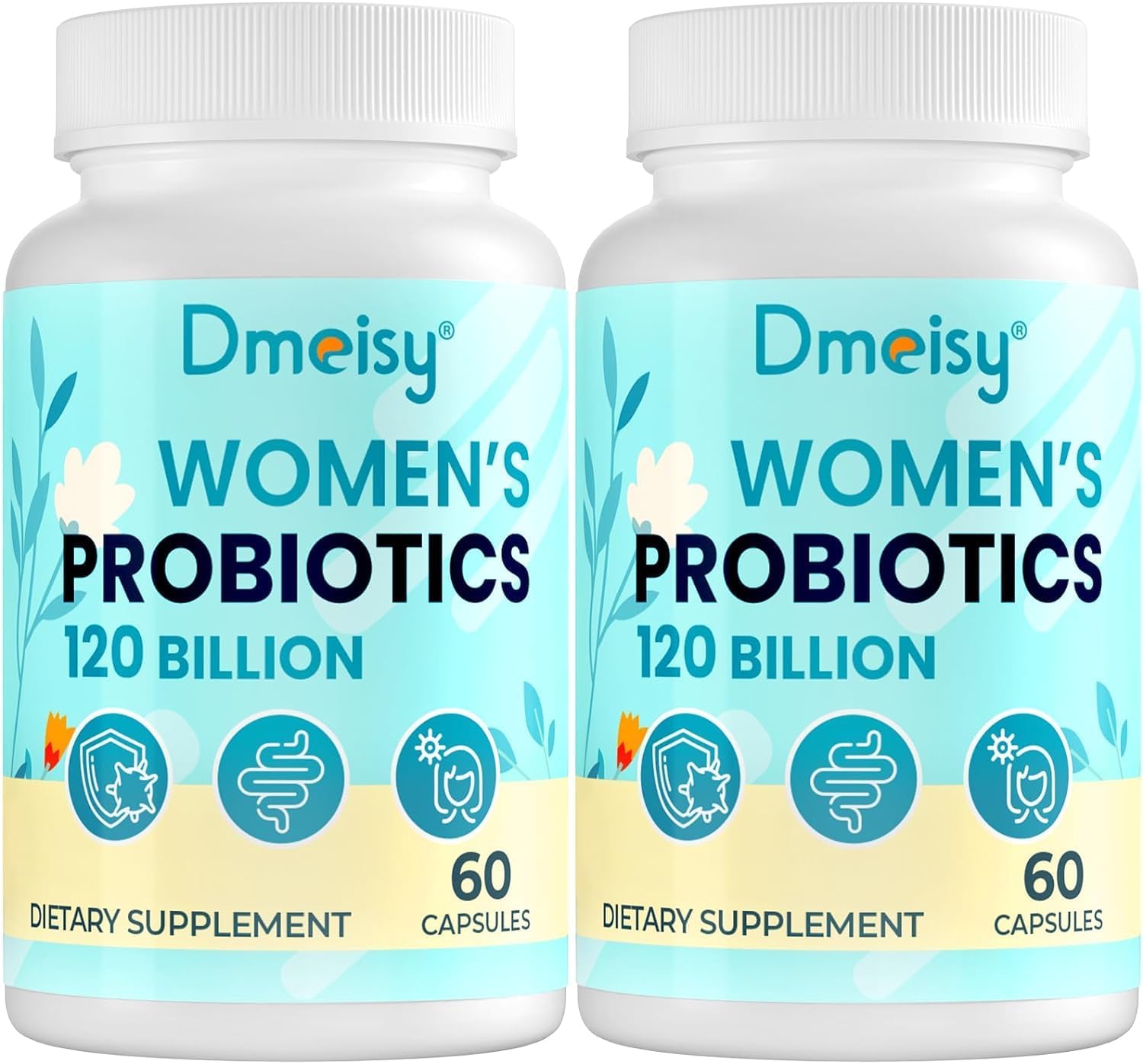 Menopause Support Probiotic with 120 Billion CFU - Natural Supplement for Women, Hot Flashes, Night Sweats, Mood Swings, Hormone Balance, Gut & Immune Health - 120 Capsules