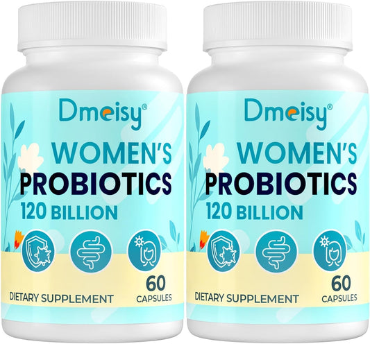 Menopause Support Probiotic with 120 Billion CFU - Natural Supplement for Women, Hot Flashes, Night Sweats, Mood Swings, Hormone Balance, Gut & Immune Health - 120 Capsules
