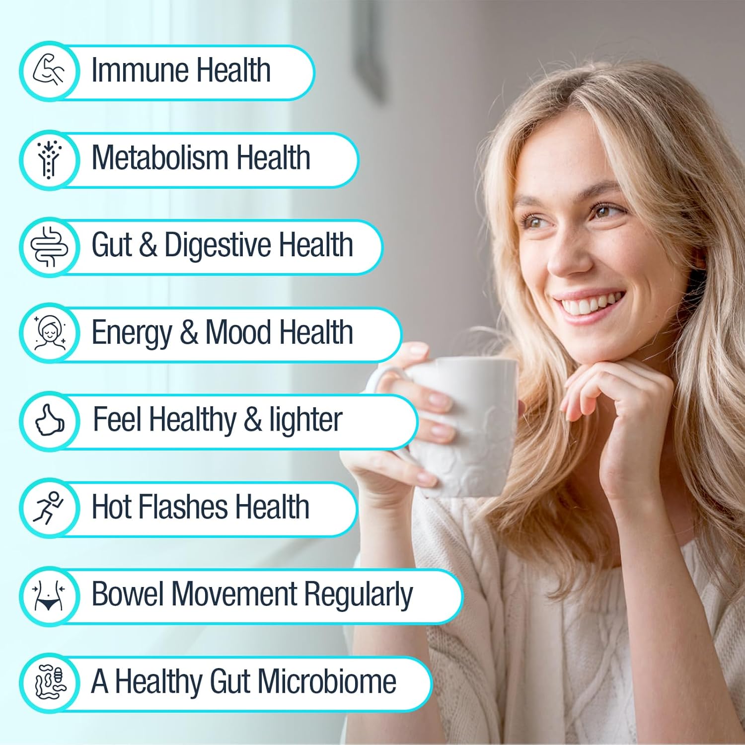 Menopause Support Probiotic with 120 Billion CFU - Natural Supplement for Women, Hot Flashes, Night Sweats, Mood Swings, Hormone Balance, Gut & Immune Health - 120 Capsules