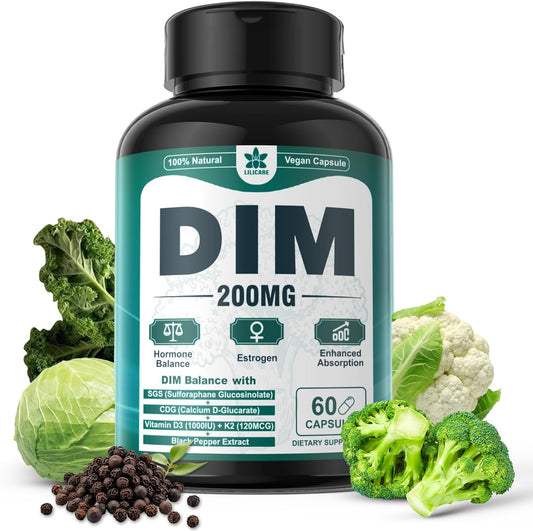 Menopause Support Supplement 200mg/400mg for Hot Flashes, Mood Swings, Disturbed Sleep - Hormone Balance, PMS & PCOS Relief - Estrogen Supplement with DIM SGS & Dong Quai