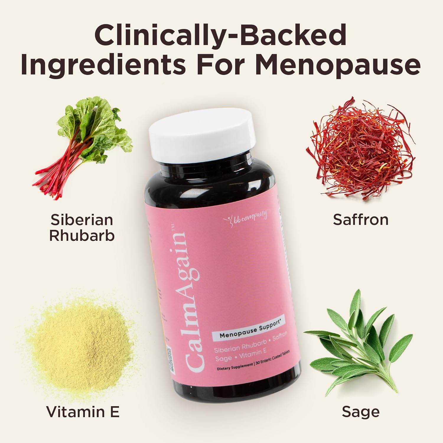 Menopause Support Supplement for Nervousness & Hot Flashes - Hormone Balance & Mood Support - Antioxidant Rich Ingredients - 30 Ct