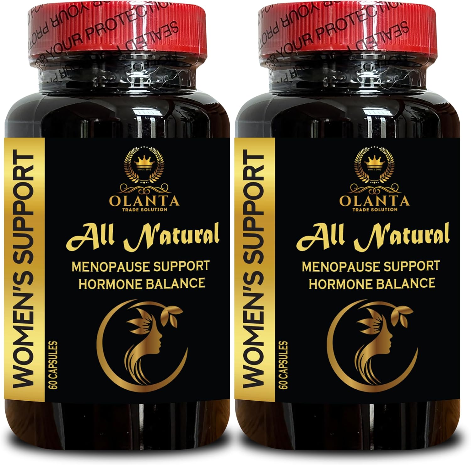 Menopause Support Supplement with Black Cohosh - Herbal Relief for Hot Flashes and Night Sweats - 2 Bottles 120 Capsules