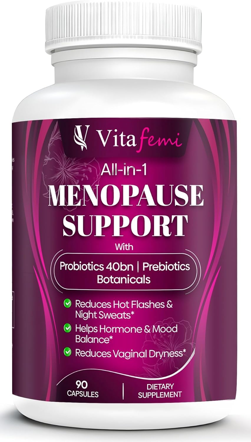 Menopause Support Supplement with Probiotics for Hot Flashes, Night Sweats, Hormone Balance, Mood Swings - 40Bn CFU